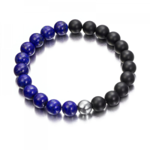 Pulsera de Ónix, Lapislázuli y acero