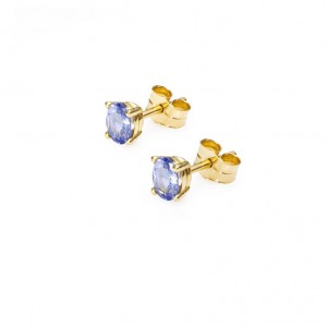 Pendientes mini de Tanzanita y oro 18kt